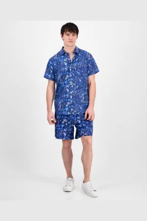 Robert Graham Mens Tropical Print Shirt Swim Trunks