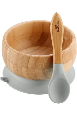 AVANCHY Baby Boys and Girls Bamboo Suction Bowl and Spoon Set
