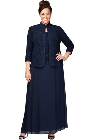 Alex Evenings Plus Size Glitter Jacket & A-Line Dress