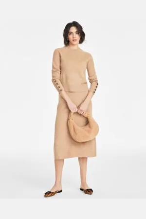 On 34th Womens Raglan Sleeve Crewneck Sweater Sweater Knit Trumpet Midi Skirt Exclusively At Macys