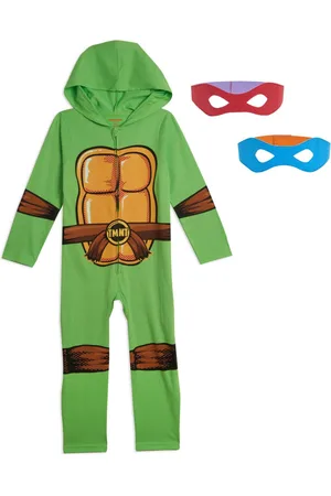 Teenage Mutant Ninja Turtles Zip Up Cosplay Costume Coverall and Masks