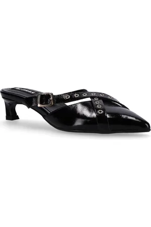 ALOHAS Zyra Onix Black Leather Mules