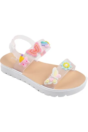 Bebe Toddler Girls glitter Straps and Charms Sandals