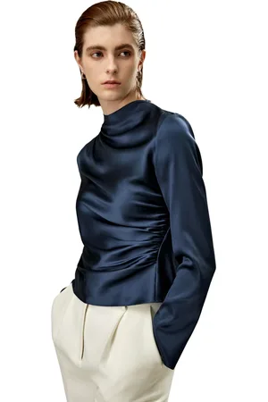 Lilysilk Oblique Wave Silk Blouse for Women