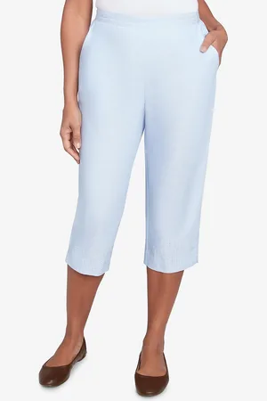Alfred Dunner Petite St. Thomas Heat Set Embroidered Capri Pants
