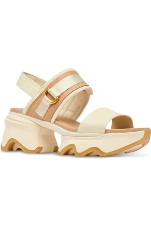 sorel Kinetic Impact Slip-On Slingback Wedge Sandals - Honey White, Sea Salt