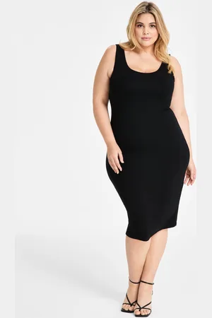 Bar Iii Trendy Plus Size Sleeveless Bodycon Midi Dress, Created for Macy