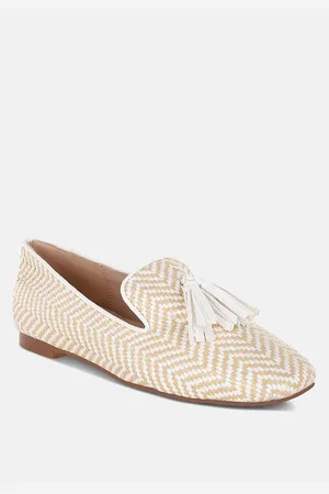 RAG & CO Dara Raffia Tassels Detail Loafers