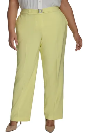 DKNY Plus Size High-Rise Straight-Leg Ankle Pants