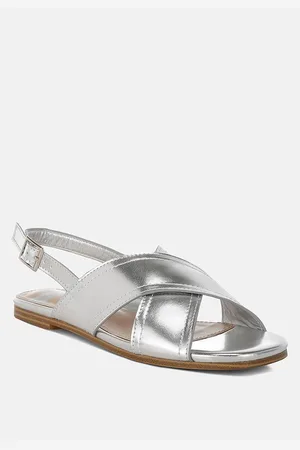 RAG & CO Kanon Metallic Pleather Criss-Cross Flats