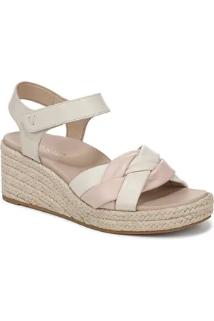 Vionic Womens Saratoga Espadrille Sandals - Cream / cameo rose leather