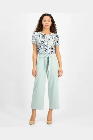 Anne Klein Petite Wide-Leg Tie-Front Pull-On Pants