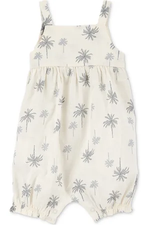 Carters Baby Girls Cotton Palm Tree-Print Tank Romper