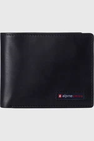 Alpine Swiss Mens Commuter Rfid Bifold Wallet 2 Id Windows Divided Bill Section