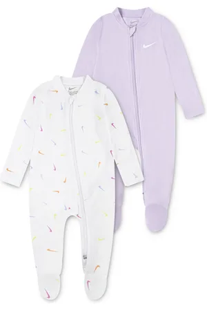 Nike Baby Essentials Viscose Long-Sleeve Footed Coveralls, 2 Pack