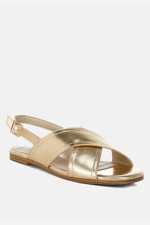 RAG & CO Kanon Metallic Pleather Criss-Cross Flats