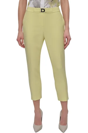 DKNY Petite High-Rise Straight-Leg Ankle Pants