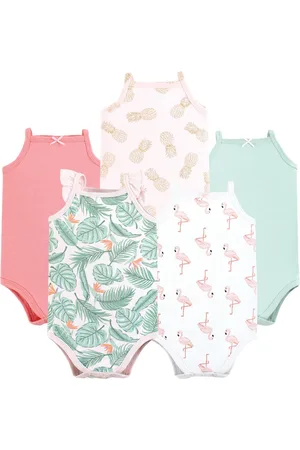 Hudson Baby Girls Hudson Cotton Sleeveless Bodysuits Shark Types, 3-6 Months