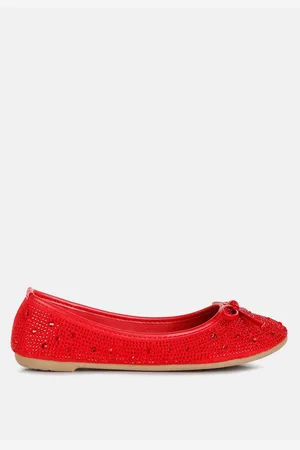 London Rag Womens hosana rhinestones and stud embellished ballet flats