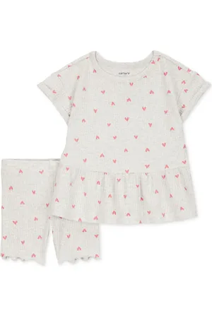 Carters Baby Girls 2-Pc. Heart-Print Top & Shorts Set
