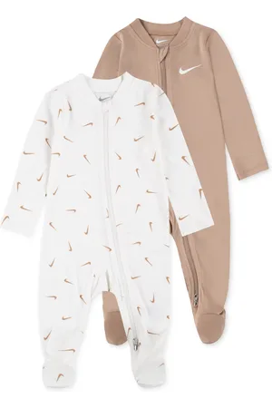 Nike Baby Essentials Viscose Long-Sleeve Footed Coveralls, 2 Pack