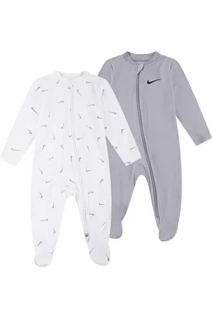 Nike Baby Essentials Viscose Long-Sleeve Footed Coveralls, 2 Pack