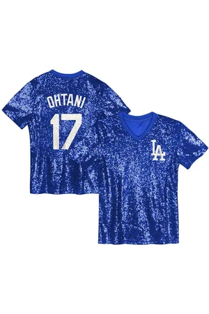 Outerstuff Juniors Shohei Ohtani Los Angeles Dodgers Name Number Sequin V-Neck Top