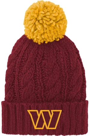 Outerstuff Big Girls Washington Commanders Team Cable Cuffed Knit Hat with Pom