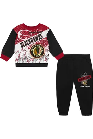 Mitchell & Ness Toddler 2-Piece Chicago Blackhawks Oversized Block Buster Fleece Sweatshirt and Pants Set