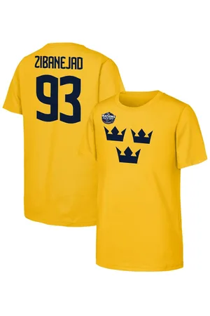 Outerstuff Big Boys and Girls Mika Zibanejad Sweden 2025 4 Nations Face-Off Player Name Number T-Shirt