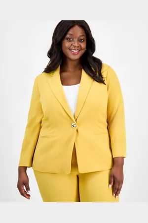Kasper Plus Size 3/4-Sleeve Eyelet Blazer