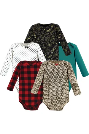 Hudson Baby Girls Hudson Cotton Long-Sleeve Bodysuits, Christmas Gift, 9-12 Months