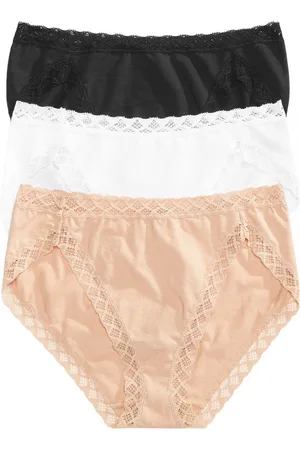 Natori Bliss French Cut Brief Underwear 3-Pack 152058MP - Black/Cafe/White