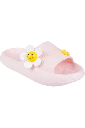 Bebe Little and Big Girls Cute and Trendy with Flower Charms Slides