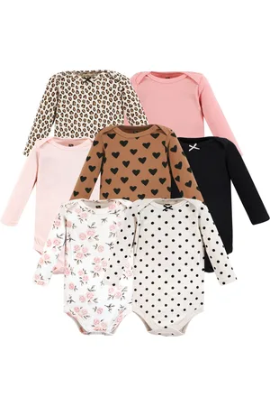 Hudson Baby Girls Hudson Cotton Long-Sleeve Bodysuits