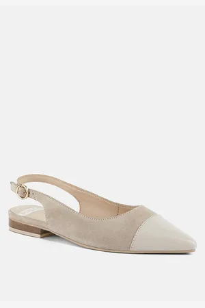 RAG & CO Uwaha Genuine Leather & Real Suede Slingback Flats