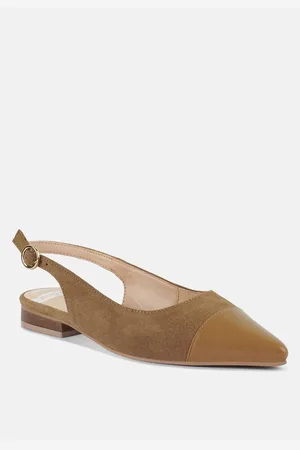 RAG & CO Uwaha Genuine Leather & Real Suede Slingback Flats