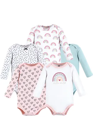 Hudson Baby Girls Hudson Cotton Long-Sleeve Bodysuits, Christmas Gift, 9-12 Months