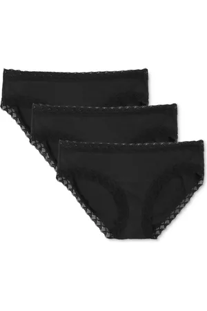 Natori Bliss French Cut Brief Underwear 3-Pack 152058MP - Black/Black/Black
