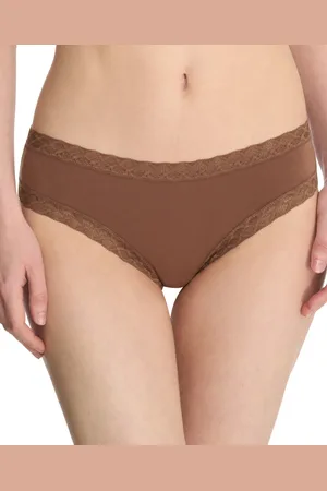 Natori Bliss Lace-Trim Cotton Brief Underwear 156058