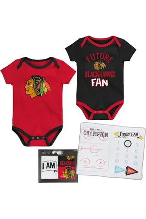 Outerstuff Baby Boys and Girls Chicago Blackhawks 1 Draft Pick Newborn Creeper and Blanket, Set of 2