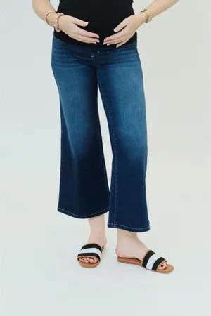 1822 Denim Maternity Better Butter Over the Bump Crop Wide Leg Jean