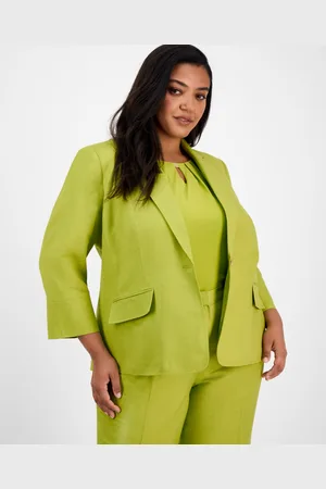 Kasper Plus Size Linen-Blend Blazer