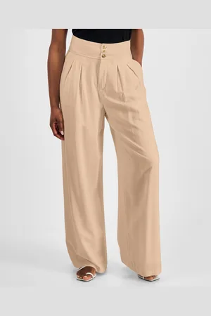 Bar Iii Petite High Rise Pleat-Front Wide Leg Pants, Created for Macy