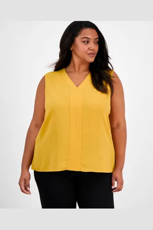 Kasper Plus Size Sleeveless V-Neck Blouse