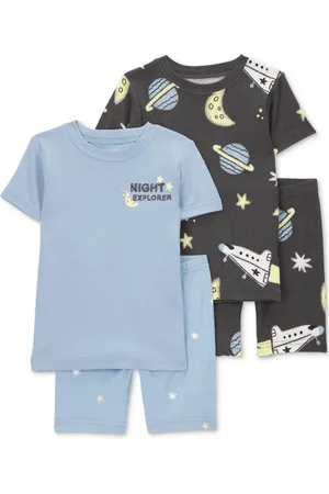 Carters Toddler Boys 4-Pc. Space-Print Cotton Pajamas Set - Blue/Gray