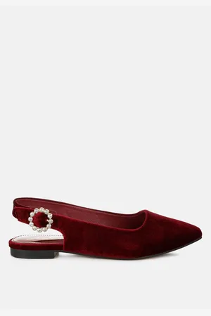 London Rag Dolan Velvet Slingback Flat Sandals