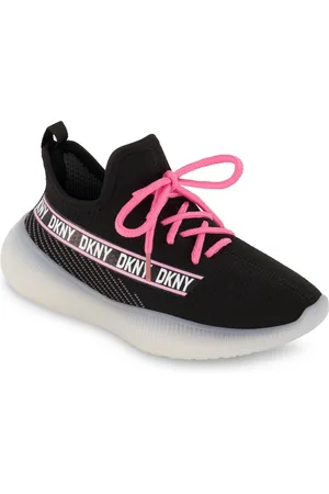DKNY Little and Big Girls Slip On Landon Stretchy Knit Sneakers