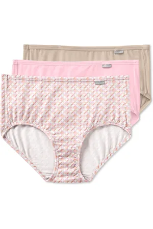 Jockey Elance Supersoft 3 Pack Cotton Brief Underwear 2073 - PRETTY PINWHEEL/EGYPTIAN SCROLL/FROSTY P