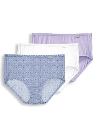 Jockey Elance Supersoft 3 Pack Cotton Brief Underwear 2073 - CORCHET TILE/SOFT LILAC/WHITE